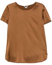 Max Mara - Short-Sleeve Satin Top - Lyst