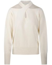 FEDERICA TOSI - Crossover-Neck Cut-Out Sweater - Lyst