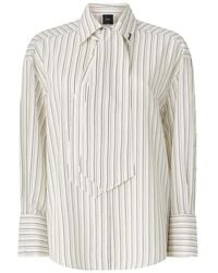 Pinko - Gestreepte Blouse Met Stropdas - Lyst