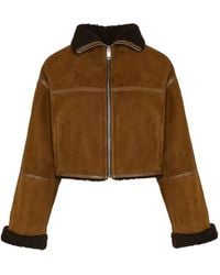 Yves Salomon - Shearling-Trimmed Suede Jacket - Lyst