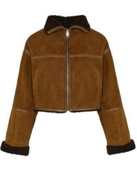 Yves Salomon - Shearling-Trimmed Suede Jacket - Lyst
