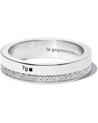 Le Gramme Polierter Ring mit Diamanten 7g - Mettallic