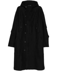 Yohji Yamamoto - Single-Breasted Hooded Coat - Lyst