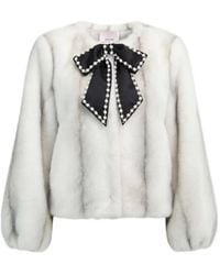 Cinq À Sept - Benson Bow-Detail Faux-Fur Jacket - Lyst
