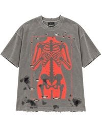 WARMAN - Distressed Skeleton-Print T-Shirt - Lyst