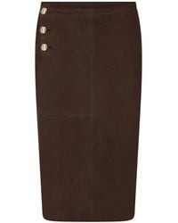 Liu Jo - Suede Midi Skirt - Lyst