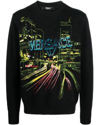 Versace - Embroidered-city Lights Jumper - Lyst