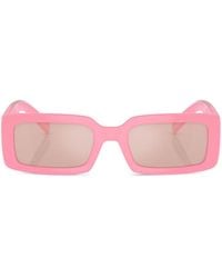Dolce & Gabbana - Logo-Print Rectangle-Frame Sunglasses - Lyst