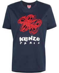 KENZO - T-Shirt mit Boke Flower-Stickerei - Lyst