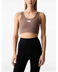 EA7 - Geribbelde Sport-Bh Met Logo-Patch - Lyst