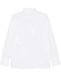 THE NINA STUDIO - Tie-Neck Long-Sleeve Blouse - Lyst