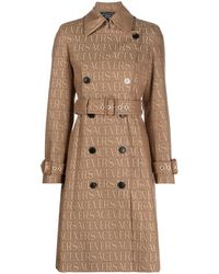 Versace - Allover-Jacquard Trench Coat - Lyst