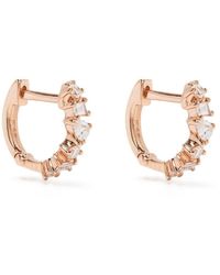EF Collection - 14kt Rose Gold Diamond huggie Earring - Lyst