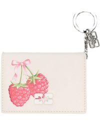 Ganni - Raspberry-Print Leather Wallet - Lyst