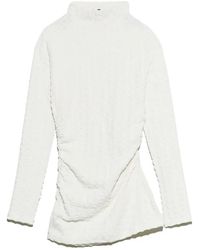 Bimba Y Lola - Ivory T-Shirt With Ruched Texture - Lyst