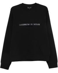 Emporio Armani - Logo-Print Cotton Sweatshirt - Lyst