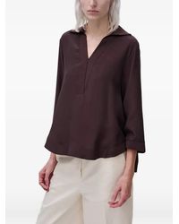 Benetton - V-Neck Three-Quarter Sleeve Blouse - Lyst