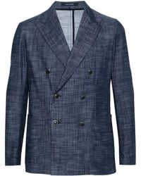 Tagliatore - Blazer denim doppiopetto - Lyst