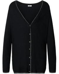 Liu Jo - Lurex-Trim V-Neck Cardigan - Lyst