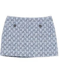 Gucci - Mini-Rok Met Knopen En Patroon - Lyst