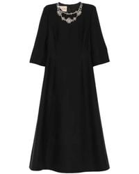 Valentino Garavani - Crystal-Embellished A-Line Midi Dress - Lyst