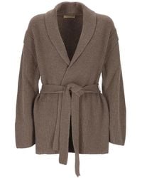 Purotatto - Belted Ribbed-Knit Cardigan - Lyst