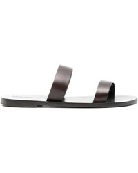 Saint Laurent - Slip-On Leather Sandals - Lyst