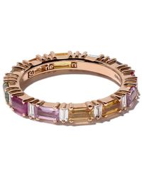 Suzanne Kalan - 18kt Roze Gouden Rainbow Eternity Armband Met Diamant En Saffier - Lyst