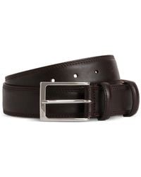 BOGGI - Saddle-Stitched Tumbled Leather Belt - Lyst