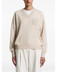 Peserico - V-Neck Drop-Shoulder Sweater - Lyst