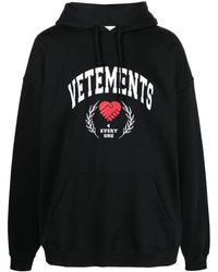 gym and workout clothes Womens Activewear Blue Vetements Cotton Solidarity Embroidered Hoodie in Black - Save 52% gym and workout clothes Vetements Activewear 