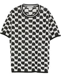 Max Mara - Geometric-Pattern Short-Sleeve Cotton Top - Lyst