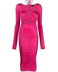 Versace - Cut-out Lace-up Midi Dress - Lyst