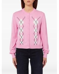 Liu Jo - Argyle-Pattern Cardigan - Lyst