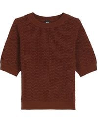 BOSS - Cotton Sweater With Micro-Lace Structure - Lyst