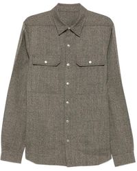 Rick Owens - Wool Shirt With Snap-Pocket And Cuff Details - Lyst