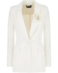 La Petite Robe Di Chiara Boni - Rose-Applique Single-Breasted Blazer - Lyst