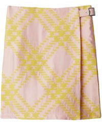 Burberry - Pleated Mini Kilt With Checkered Design - Lyst