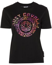 Just Cavalli - Katoenen T-shirt Met Logoprint - Lyst