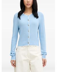 From Future - Ribbed-Knit Contrast-Trim Cardigan - Lyst