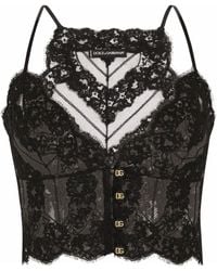 Dolce & Gabbana Kaschmir Dessous-Unterrock aus Satin mit Spitze in Schwarz Damen Bekleidung Dessous Bustiers und Korsagen 