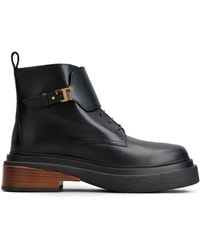 Tod's - Logo-Plaque Leather Ankle Boots - Lyst