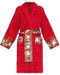 Versace - Badjas Met Logo-Jacquard - Lyst