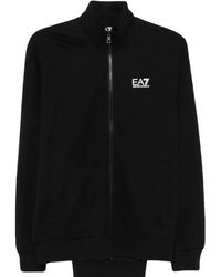 EA7 - Zip-Up Cotton Jersey Tracksuit Set - Lyst