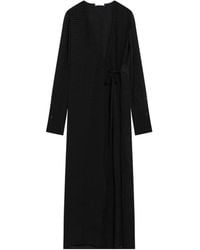 Fendi - Jacquard-Logo Wrap Maxi Dress - Lyst