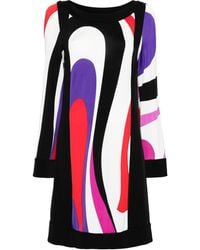 Emilio Pucci - Marmo-Print Long-Sleeve Dress - Lyst