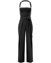 Manière De Voir - Sabine Tailored Pleat Jumpsuit With Belt - Lyst