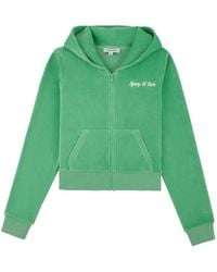 Sporty & Rich - Italic Logo Cotton Hoodie - Lyst