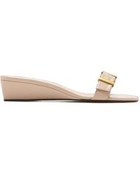 KHAITE - Manhattan Buckle-Detail Sandals - Lyst