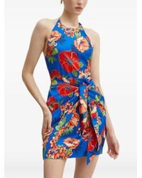 Guess - Halter-Neck Floral-Print Midi Dress - Lyst